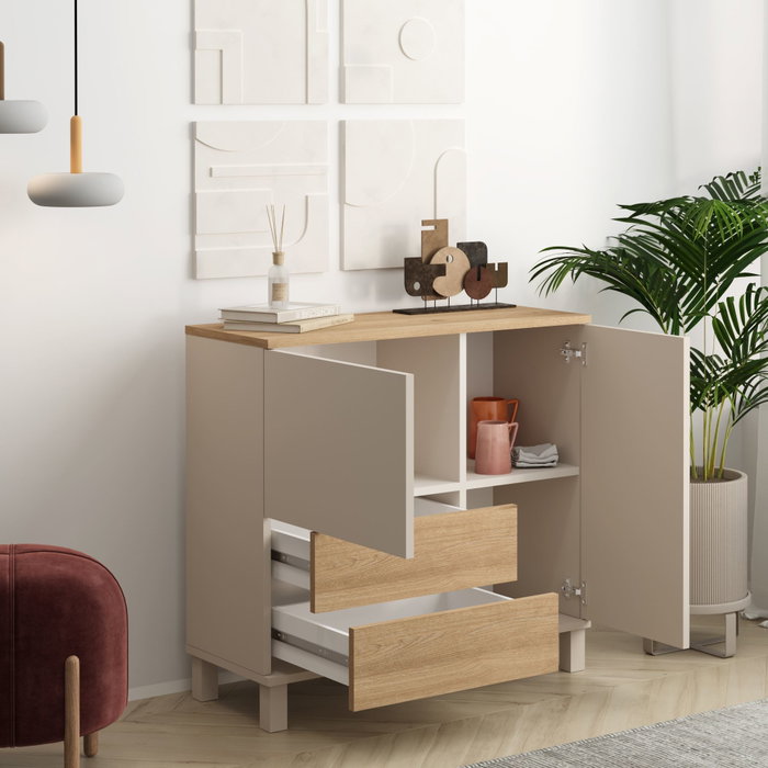 Hanah Home Mood - MD4-CS Armario Multiusos Arena y Roble